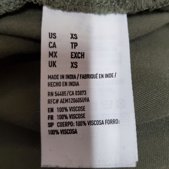 AEO Olive Green Casual Shirt Dress w/ Tie-waist - Picture 9 of 13